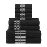Larissa Cotton Geometric Border 8 Piece Assorted Towel Set